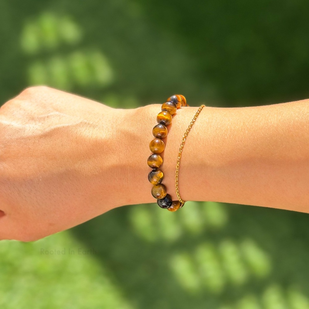 Natural Tiger Eye Gemstone Bracelet- Protection, Strength & Energy Healing